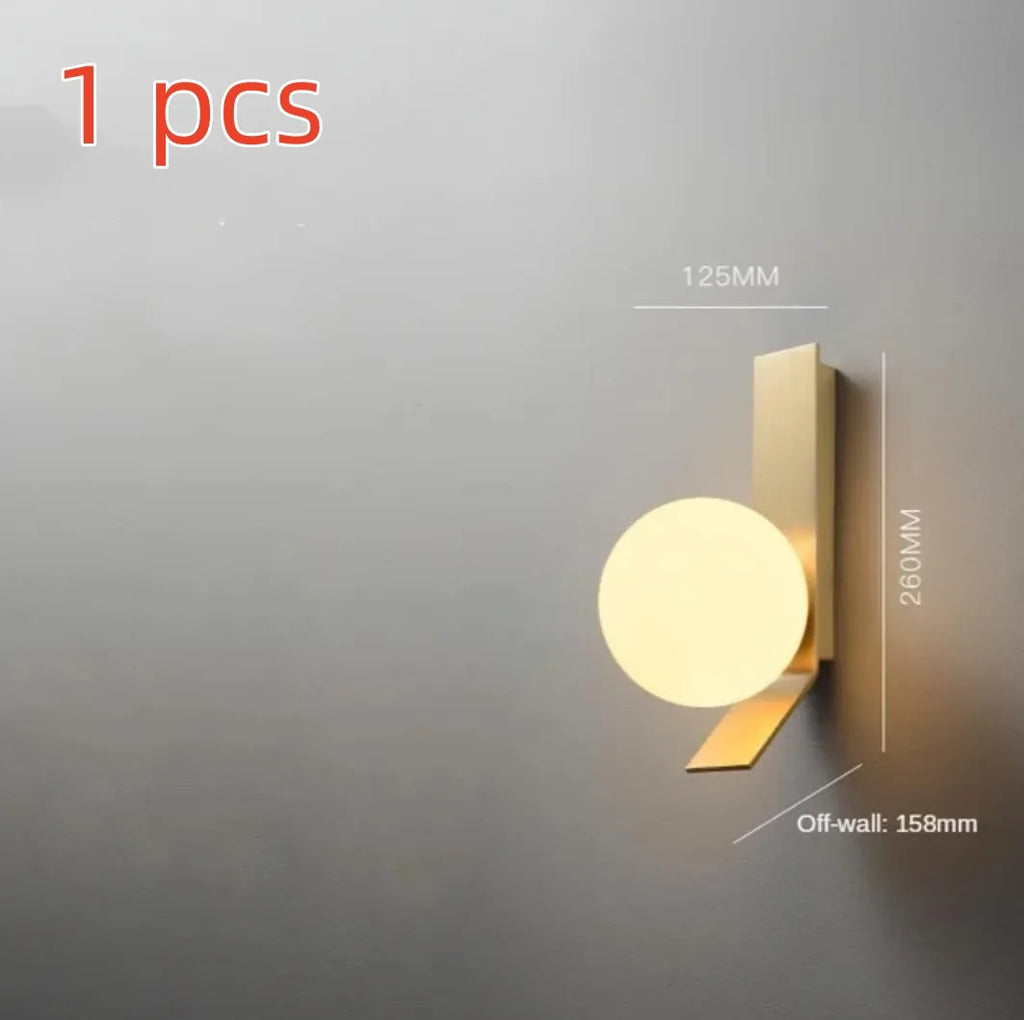 DecorBites™ Glass Ball LED Wall Sconce, Elegant Indoors Lighting for Bedroom & Living Room