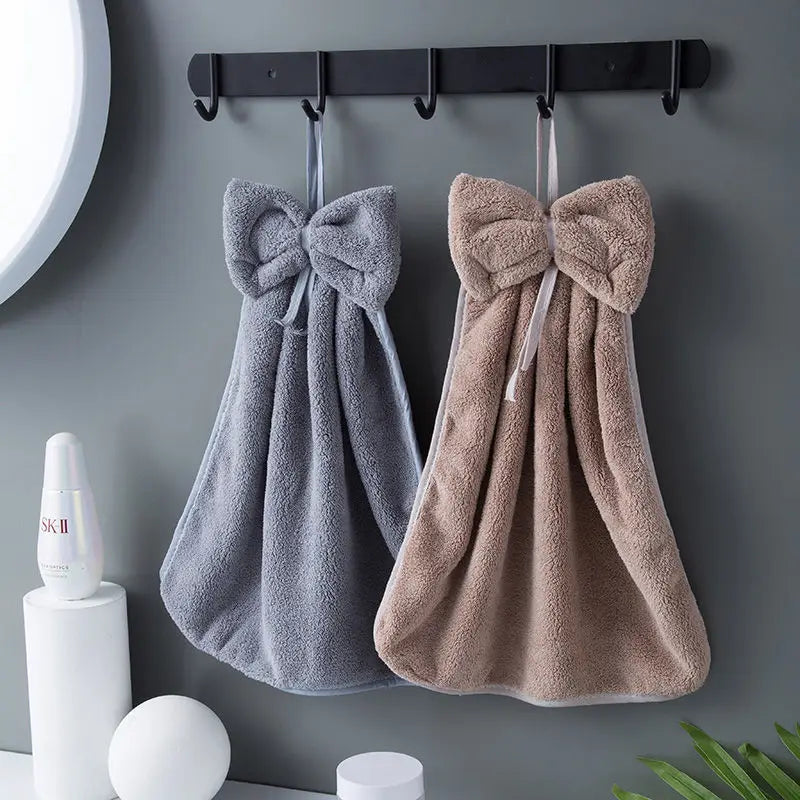DecorBites™ Coral Velvet Soft Hand Towels Super Absorbent for Kitchen Bathroom Home Hair