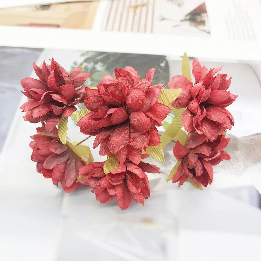 DecorBites™ 200pcs Mixed Rose Red Flower Cherry Stamen Berries Bundle for DIY Decor