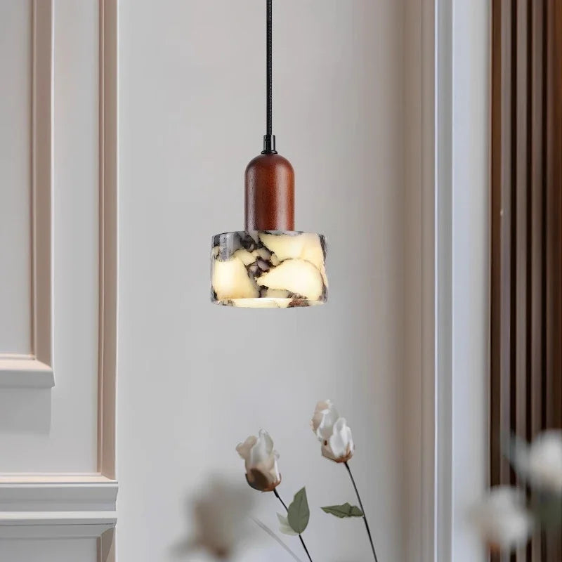 Modern Round Marble Stone Pendant Light