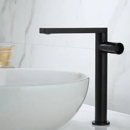 DecorBites™ Brushed Gold Basin Faucet: Single Handle Brass Bathroom Mixer Tap