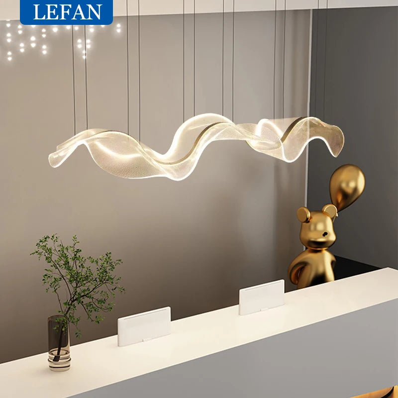Nordic Long Wave Aluminum Pendant Light