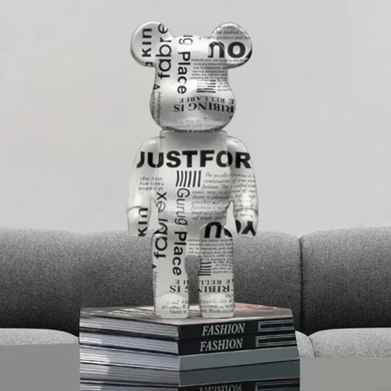 DecorBites™ Graffiti Bear 27cm Figurine | Modern Home Decor Statue & Money Jar