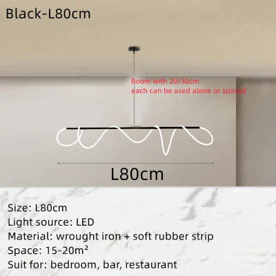 DecorBites™ Circle Note Linear Light: Modern Minimalist Nordic Pendant Lamp for Bedroom, Living Room
