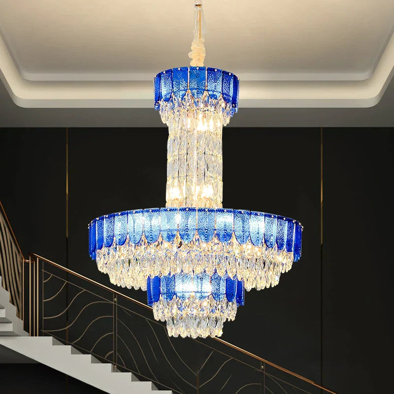 DecorBites™ Crystal Chandelier: Postmodern Multi-layer Luxury for Living Room, Hotel Lobby, and Villa