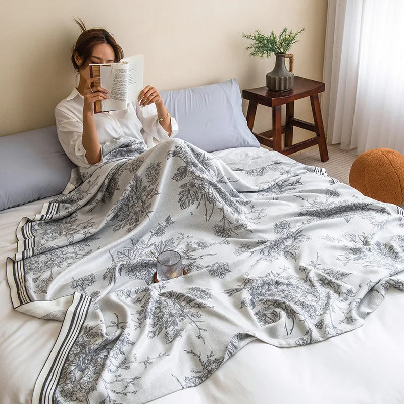 DecorBites™ Bamboo Four Layer Gauze Summer Quilt - Cool & Refreshing Thin Blanket