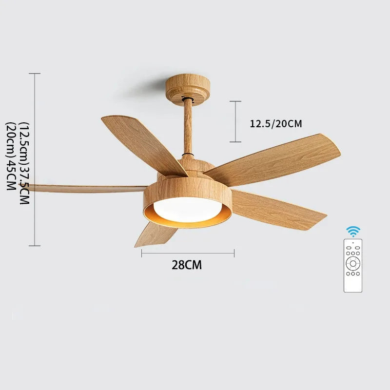 DecorBites™ 5-Blade Ceiling Fan with Remote Control & LED Light - Silent Motor