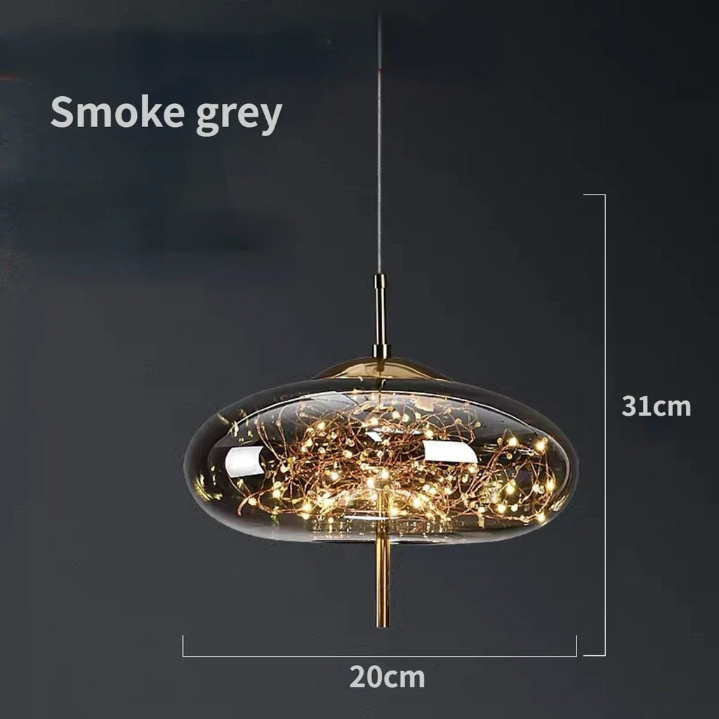 DecorBites™ مصابيح قلادة زجاجية: ثريا سقف LED عصرية لغرفة النوم والحمام