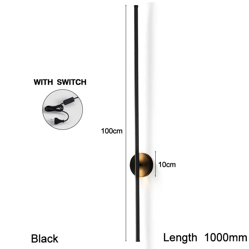 DecorBites™ 360° Rotation LED Wall Lights for Sofa Background, Black Wall Sconce Fixtures
