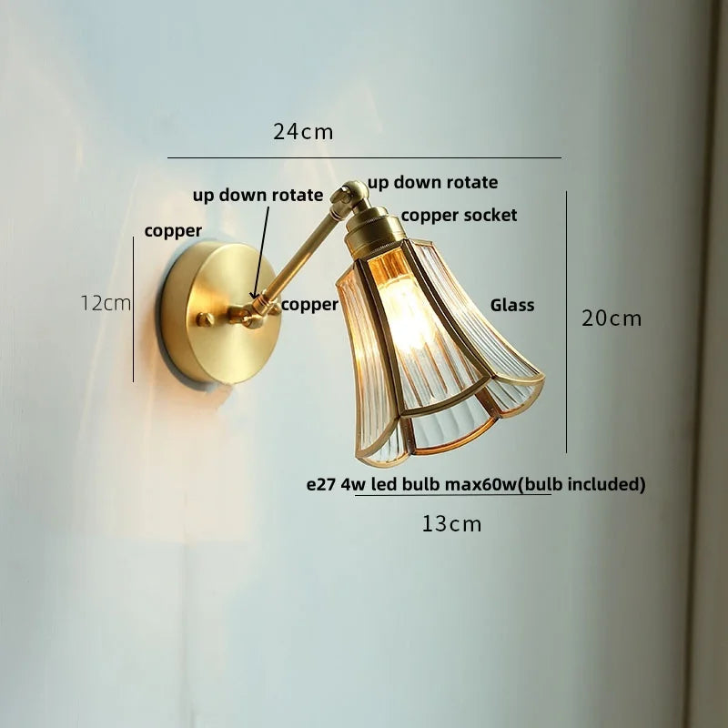 DecorBites™ Clear Glass LED Wall Lights with Pull Chain Switch.
