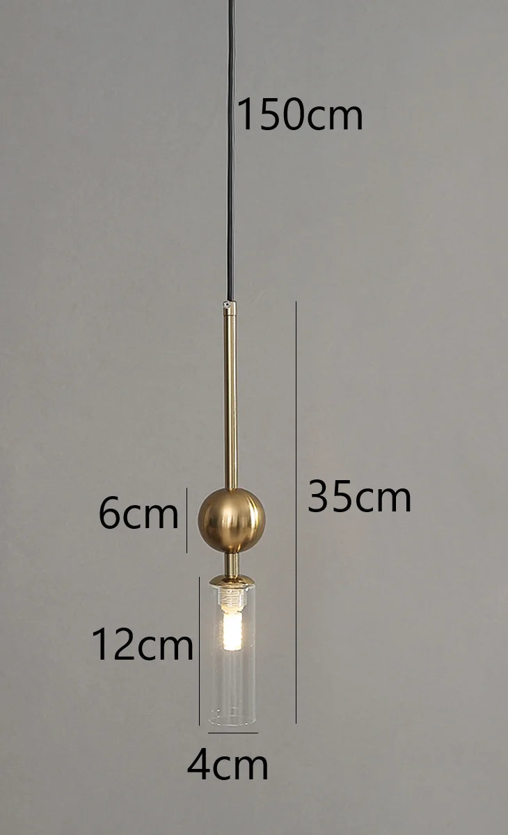 Nordic Gold and Black Glass Pendant Light