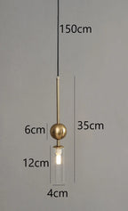 Nordic Gold and Black Glass Pendant Light