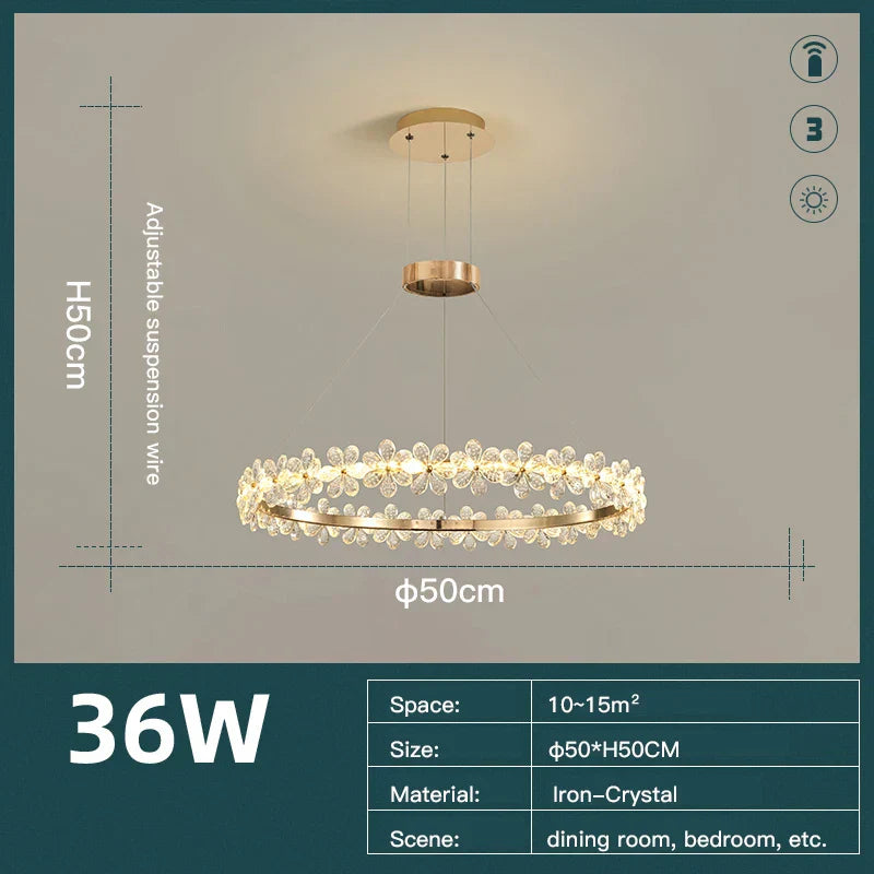 DecorBites™ Crystal LED Chandelier for Home Decor & Luxury Lighting
