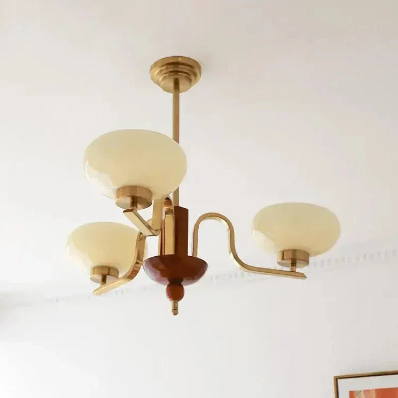 DecorBites™ Cream Glass Pendant Chandelier for Home Decor