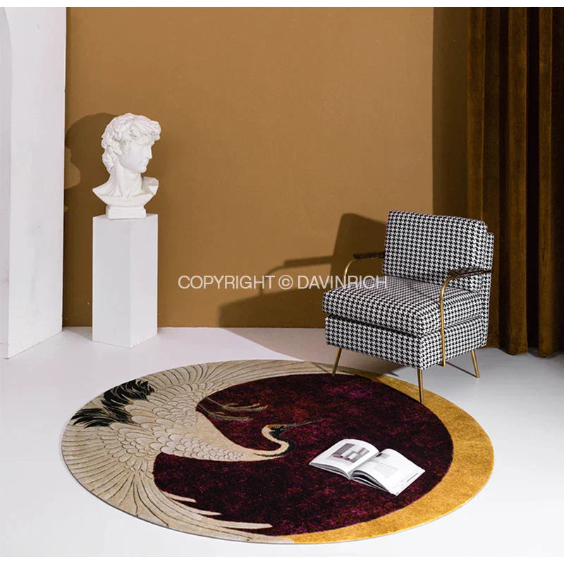 سجاد فاخر ناعم DecoraBites™ برسومات الطيور اليابانية - ديكور منزلي فاخر