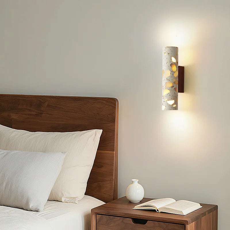 DecorBites™ LED Wall Lights for Dining Room Stair Bedroom Stone Terrazzo Wood - Wabi Sabi Aesthetic