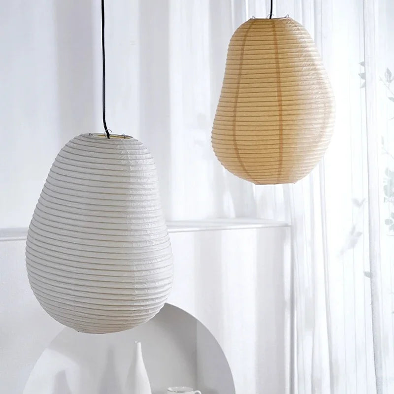 مصباح قلادة LED من ورق الأرز الياباني من DecorBites™ للمساحات المعيشية وتناول الطعام المريحة