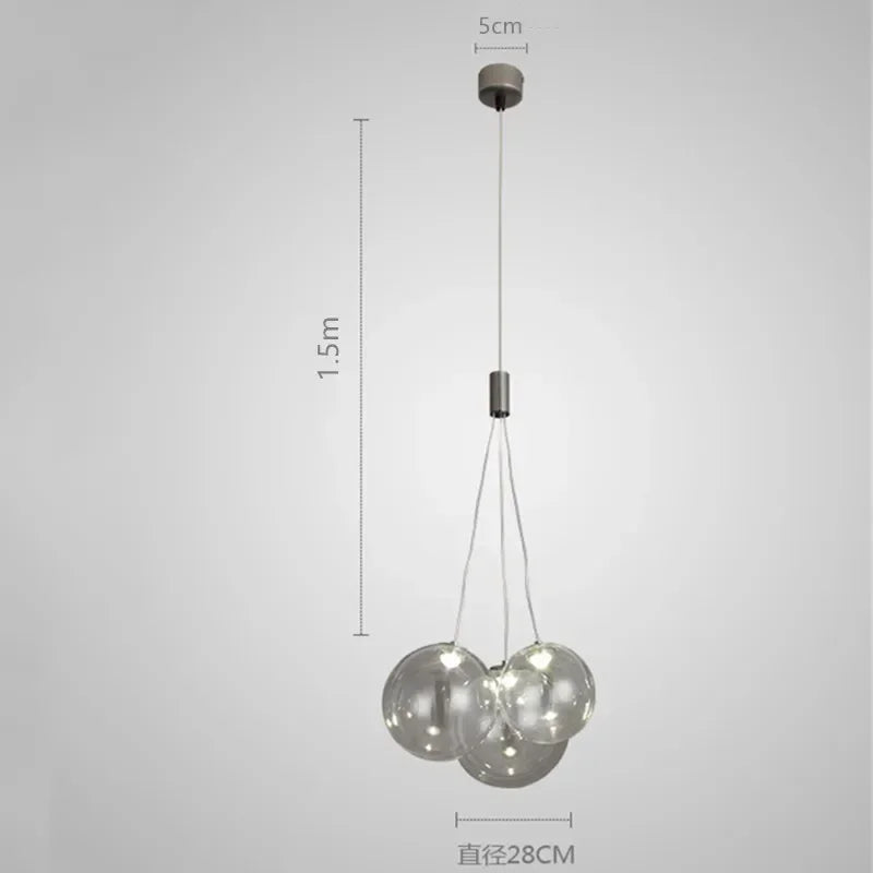 DecorBites™ Glass Ball LED Pendant Lamps: Stylish Lighting for Kitchen, Bedroom, Living & Dining Room