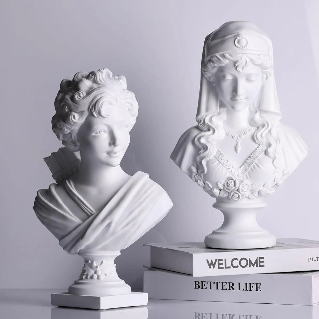 DecorBites™ 12.2" Cupid Statue Plaster Sculpture for Painting Practice and Home Decor