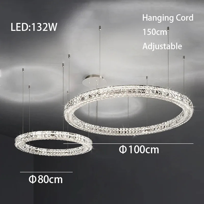 DecorBites™ Crystal LED Chandelier - Modern Luxe Living Room Lighting