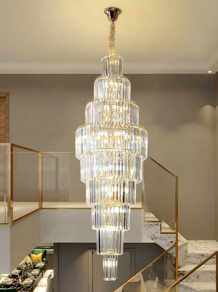 ثريا كريستال DecorBites™ للمدخل الفندقي - تصميم مجوف فاخر - طراز الفيلا الاسكندنافية