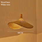 Handwoven Bamboo Straw Hat Pendant Light