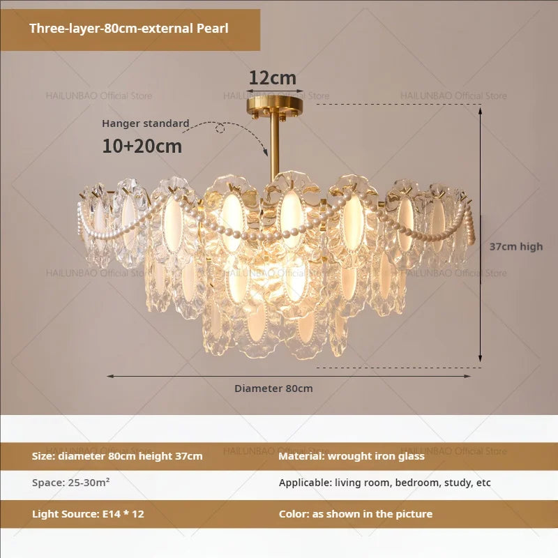 DecorBites™ Cream Wind Crystal Chandelier - Elegant French Design for Luxury Living Spaces