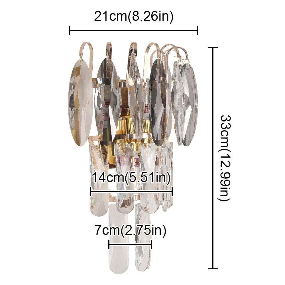 DecorBites™ Crystal LED Wall Lamp Modern Cloakroom Bedside Luster for Luxurious Living Spaces
