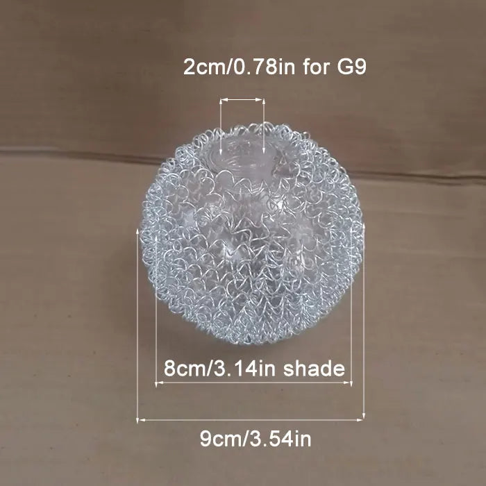 DecorBites™ Glass Lampshade with Aluminum Wire for G9 Bulb Cover and 20mm Hole