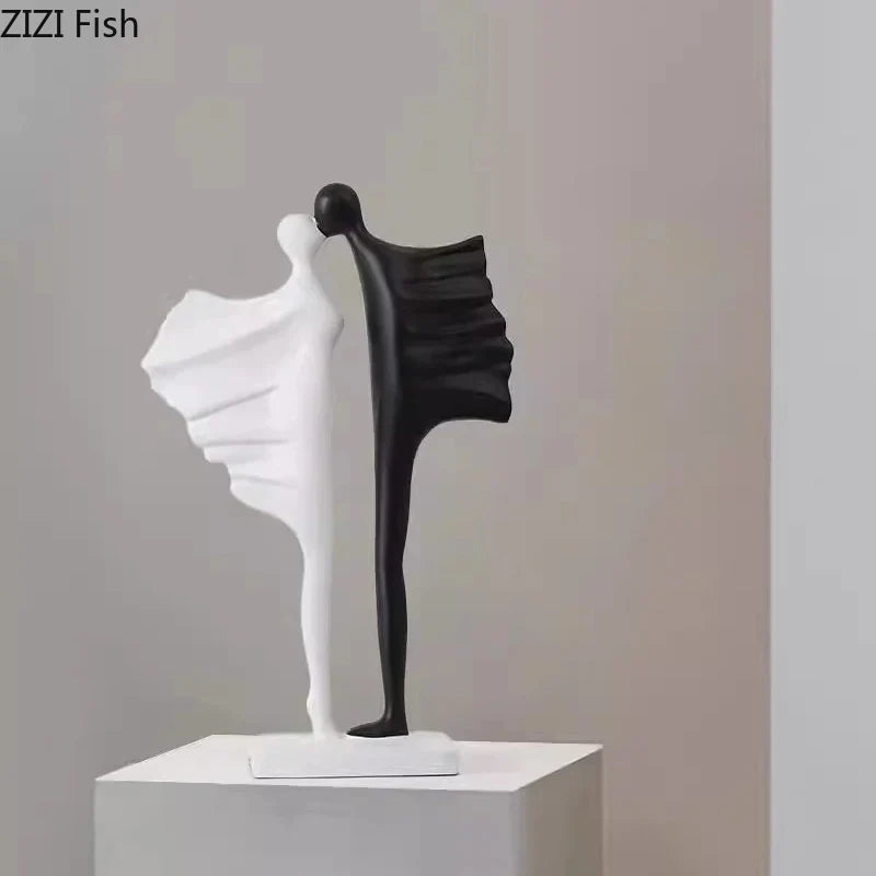 DecorBites™ Abstract Lovers Resin Sculpture Modern Decor Ornaments - Couple Figures Statue