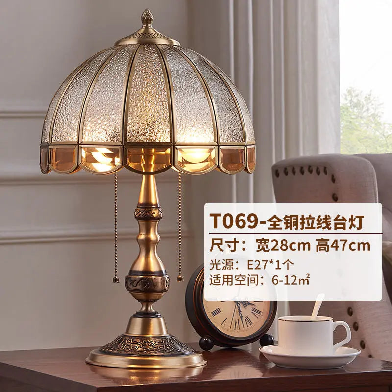 مصباح مكتبي من النحاس الفاخر DecorBites™ لغرفة النوم، مصباح أرضي لغرفة المعيشة، إضاءة LED للدراسة
