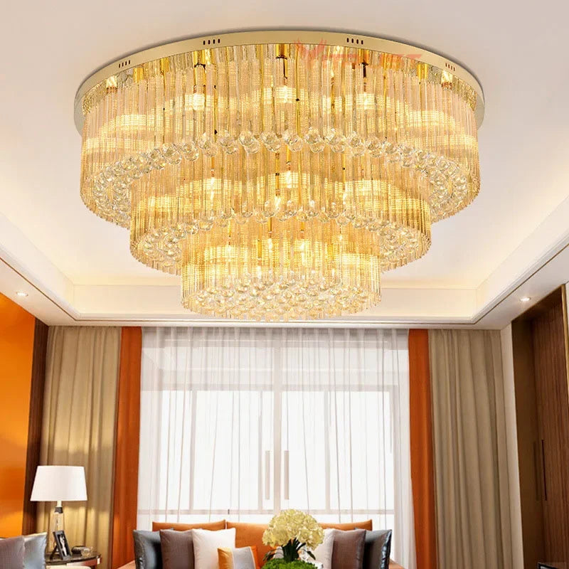 DecorBites™ مصباح سقف كريستالي كبير: تركيبات إضاءة أنيقة للمنزل والفنادق