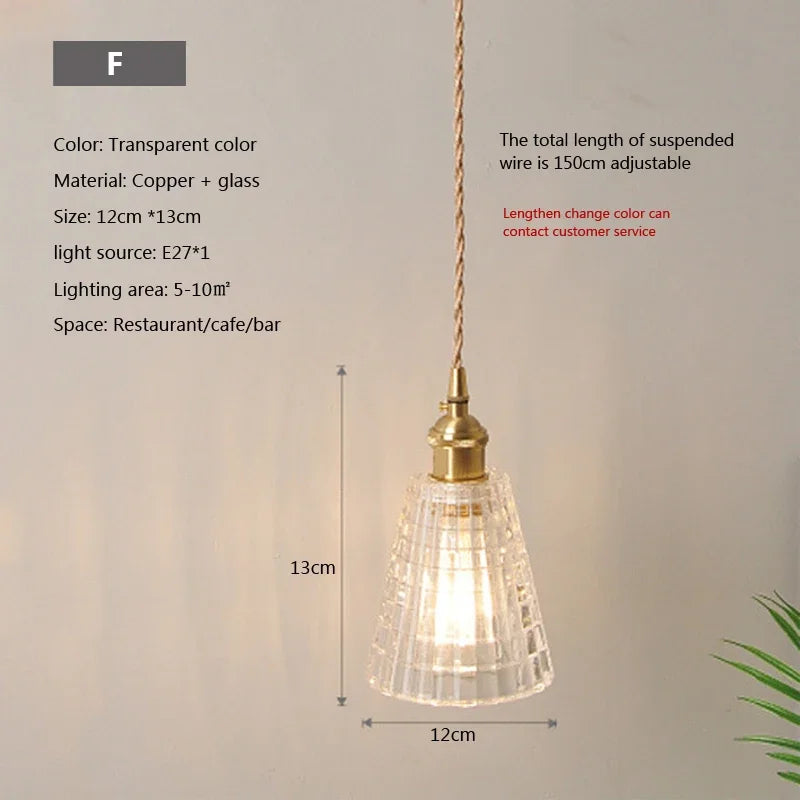 Nordic Glass Pendant Light in Brown and Polished Chrome