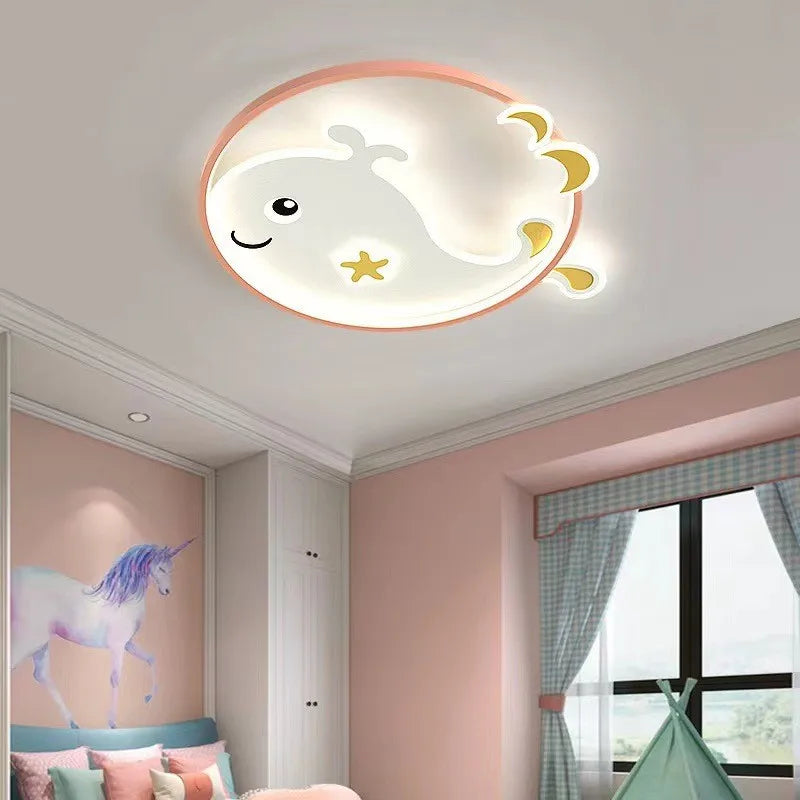 DecorBites™ ثريا سقف للأطفال على شكل قمر وهلال وأرنب إضاءة LED لغرفة النوم