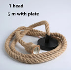 Vintage Hemp Rope Industrial Pendant Light