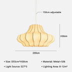 Japanese Wabi-Sabi White Silk Knitted Pendant Light