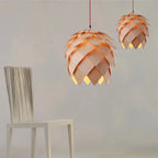Nordic Pinecone Oak Wood Pendant Light