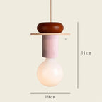 Nordic Wood Pendant Light With Iron Accent