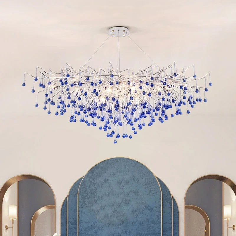 DecorBites™ Chrome Crystal Chandelier for Dining Living Kitchen Bedroom Luxury Ceiling Chandeliers