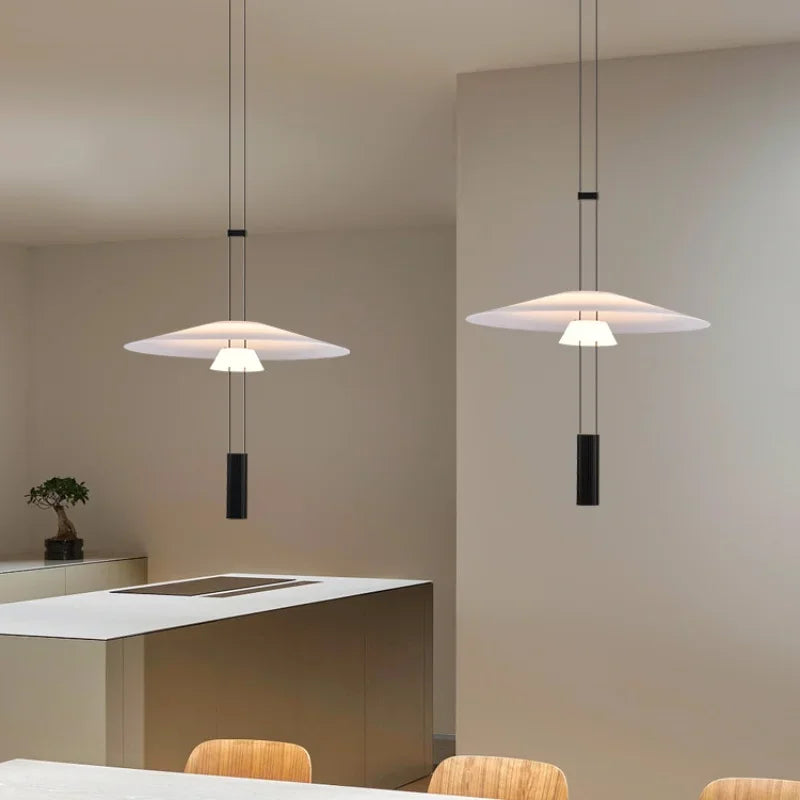 DecorBites™ Circular Pendant Light: Modern Minimalist Hanging Lamp for Living Room, Dining, Bar
