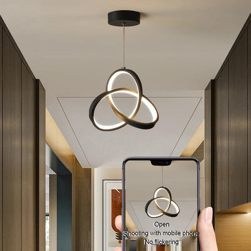 Nordic Metal LED Pendant Light in Black or Gold