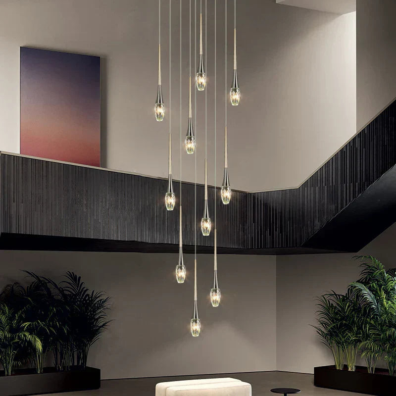 DecorBites™ Elegant Crystal Chandelier for Duplex Villa, Restaurant, and Living Room