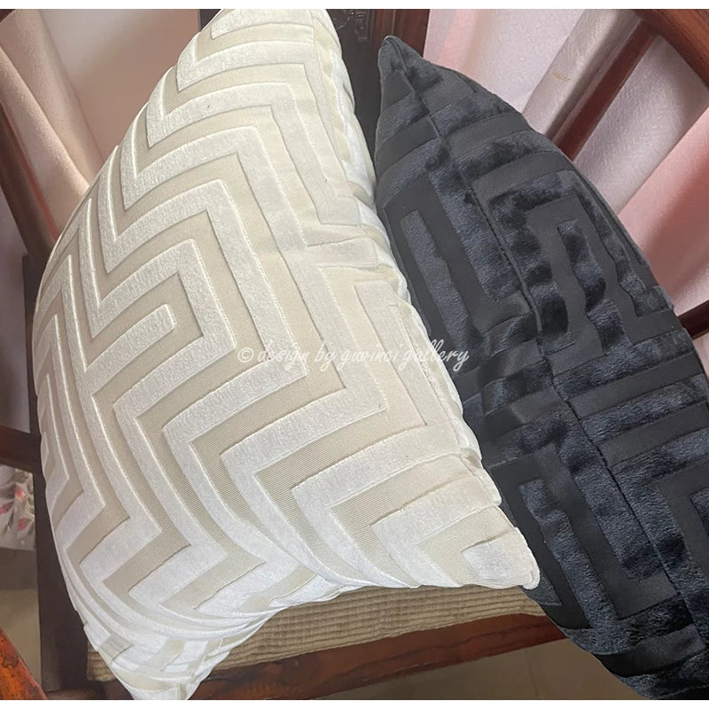 DecorBites™ Geometric Jacquard Throw Pillowcase Double Sided Luxury Cushion Cover