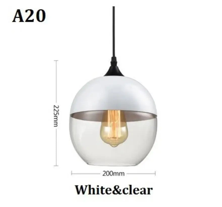 DecorBites™ Black Glass Pendant Light Fixture for Modern Indoor Decor & Dining Room