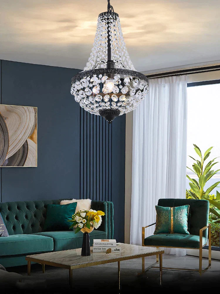 DecorBites™ Iron Art Crystal Chandelier for Dining Room and Bedroom