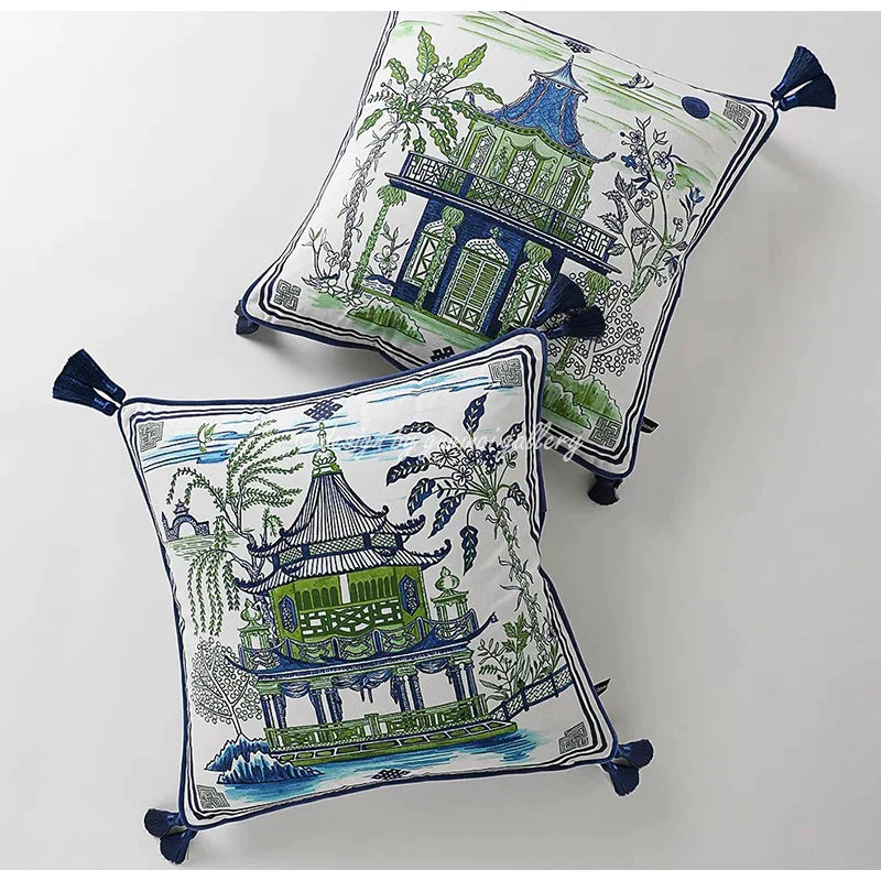 DecorBites™ Crane Art Luxury Throw Pillow Case for Bed & Sofa