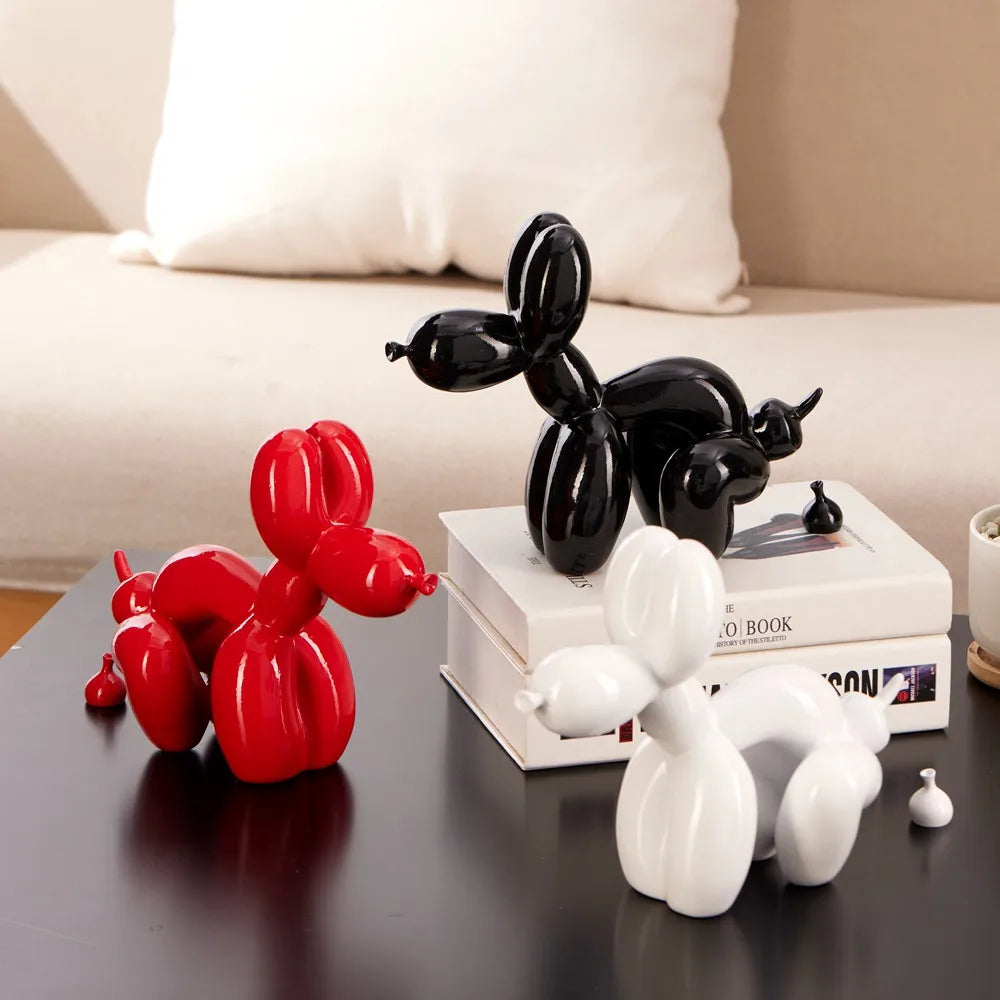 DecorBites™ Dog Balloon Poop Resin Sculpture Funny Pop Art Statue Home Decor