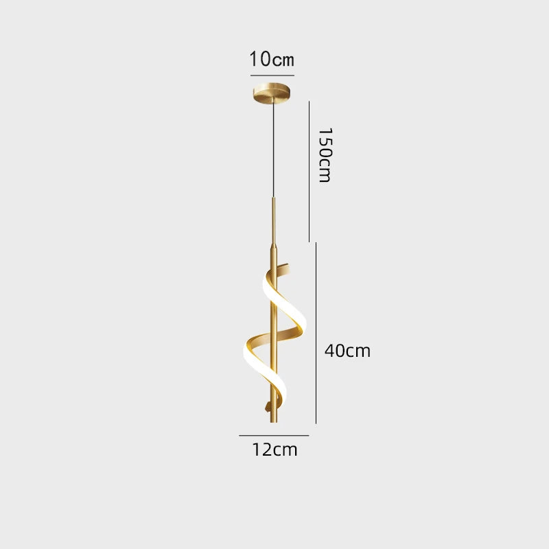 Modern Copper Pendant Light in Black and Gold