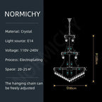 Modern Crystal Staircase Chandelier in Gold or Black
