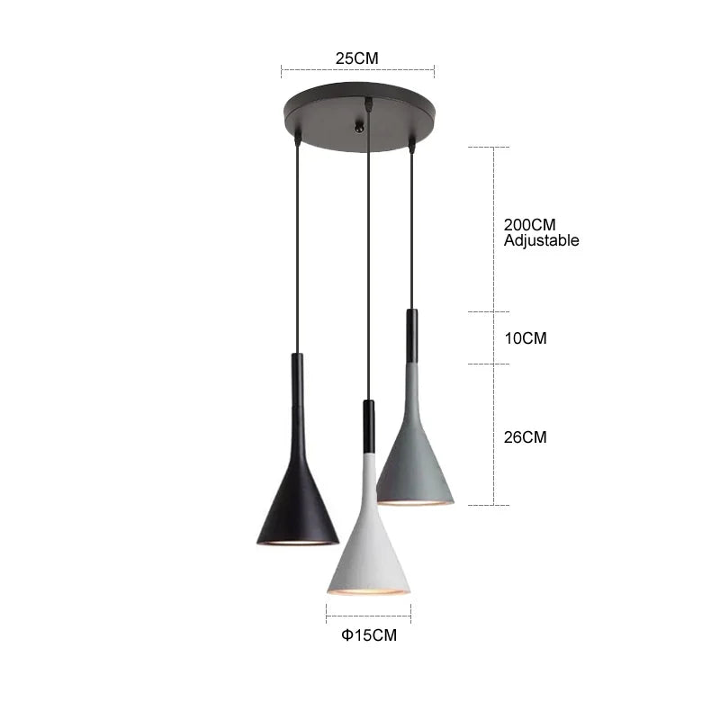ثريات LED من ديكور بايتس™: 3 مصابيح معلقة لديكور مطبخ وغرفة طعام فني